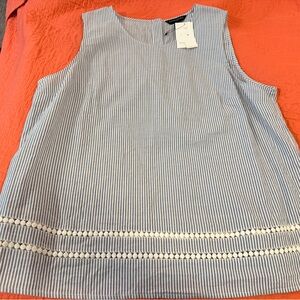 Banana Republic Blue and White Striped Top